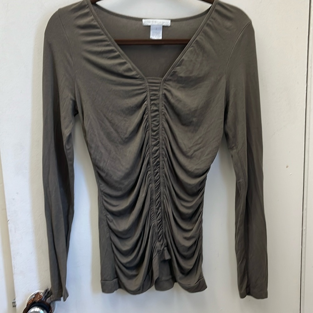 Design Story Blouse In Olive Green Size Small